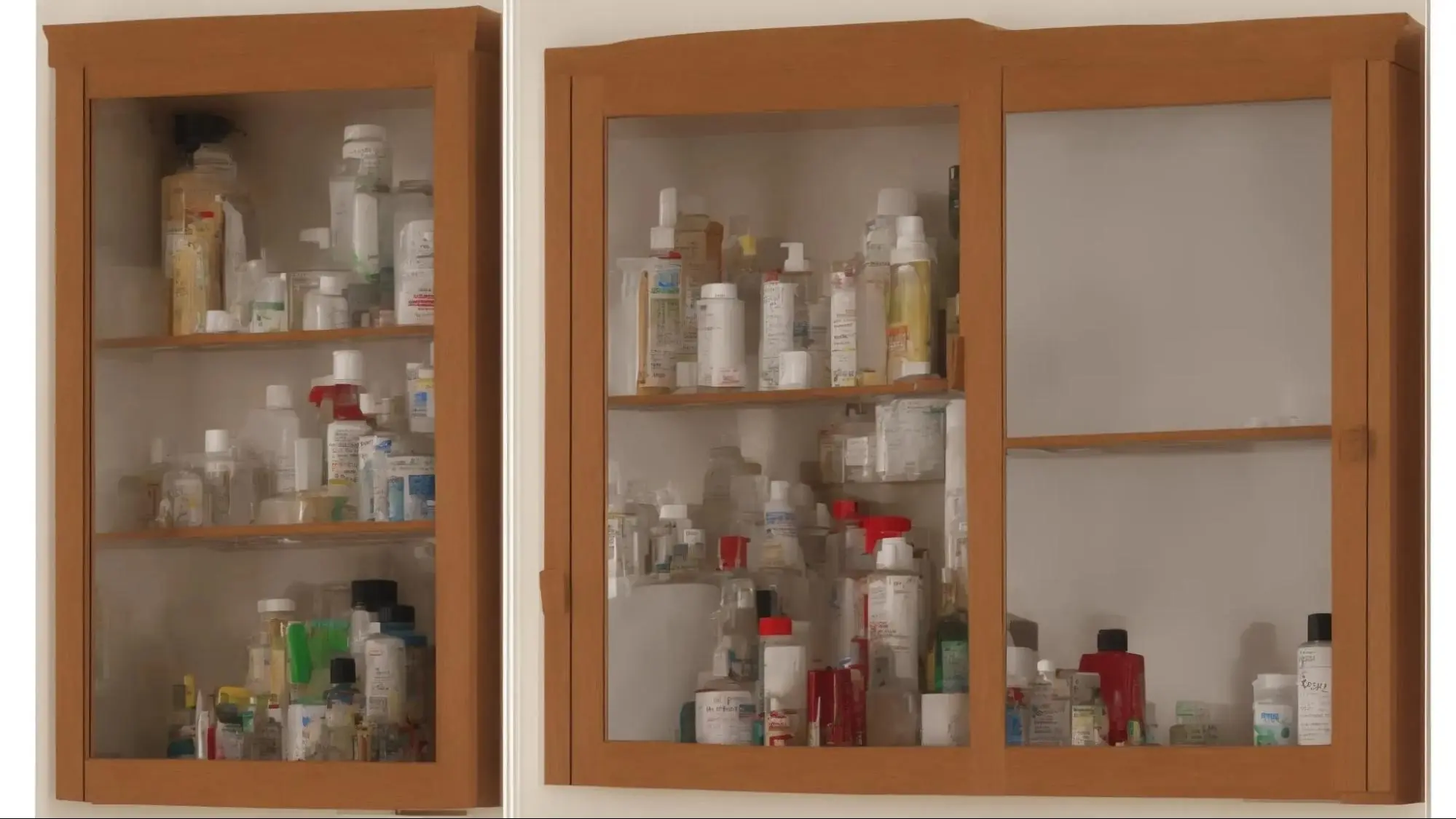 double and single door medicine cabinet