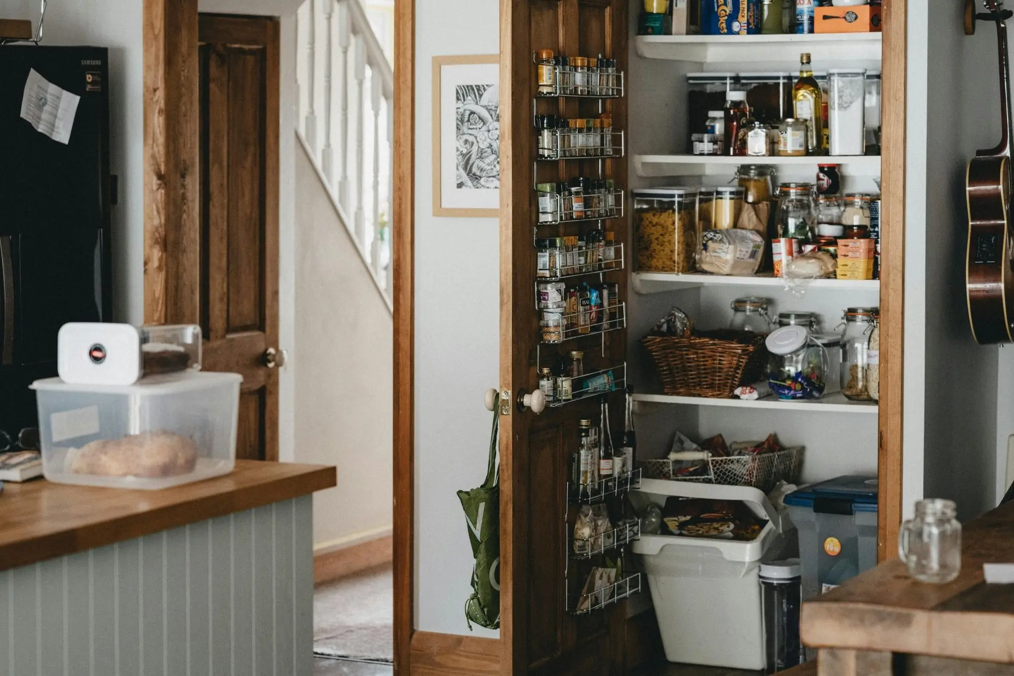 custom pantry cabinet with multiple shelves