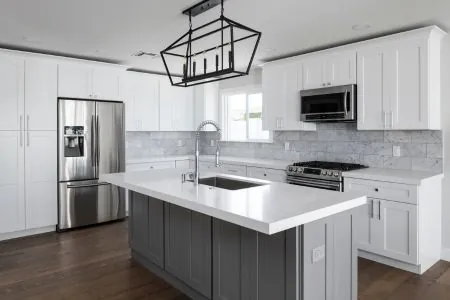 modern kitchen design with white paint